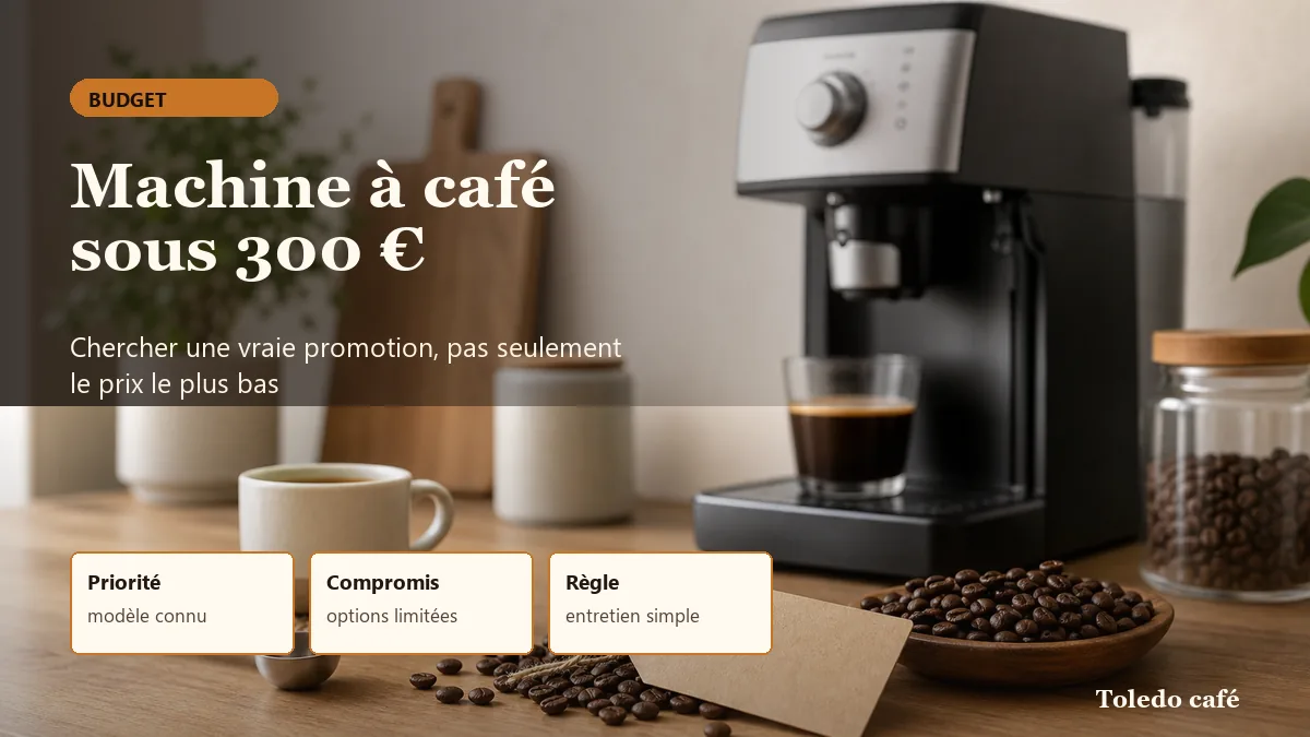 Guide budget pour choisir une machine à café à grain sous 300 euros avec critères priorité, compromis et entretien