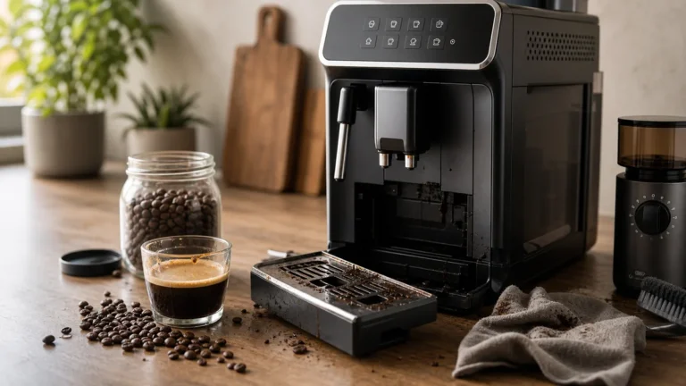 Machine a cafe a grain avec accessoires montrant les erreurs a eviter
